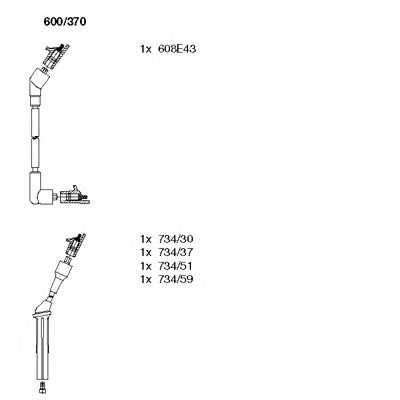 КОМПЛЕКТ ПРОВОДОВ 600/370