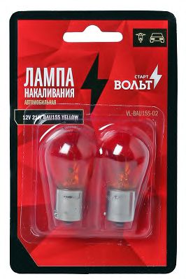 ЛАМПА 12V BA15S 21W ЖЕЛТАЯ В БЛИСТЕРЕ VL-BA15S-05