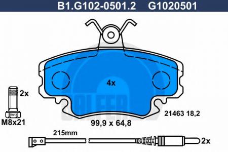 КОЛОДКИ ТОРМОЗНЫЕ ПЕРЕДНИЕ B1.G102-0501.2