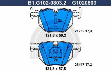 КОЛОДКИ ТОРМОЗНЫЕ ЗАДНИЕ B1.G102-0803.2