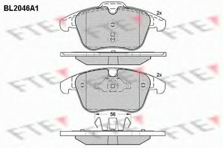 КОЛОДКИ ТОРМОЗНЫЕ ПЕРЕДНИЕ К-КТ BL2046A1