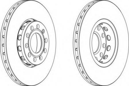 ТОРМОЗНОЙ ДИСК COAT+, ПЕРЕДНИЙ AUDI / VW / SKODA DDF1706C1