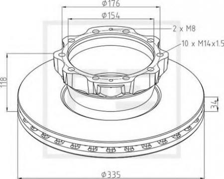   335X176X154 H118 N10X14+28 03612500A