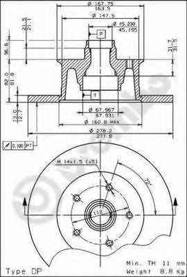   VW TRANSPORTER III 1.6-2.1 84-92  D=278. 08.2981.10