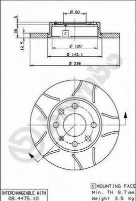    [236X12.6] 6  MAX GREY(MIN2)  OPEL ASCONA/ASTRA F/KADETT E/VECTRA A 84> 08.4475.75