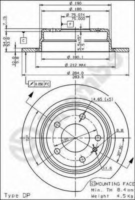   BMW E28 81-87  D=284. 08.4487.10