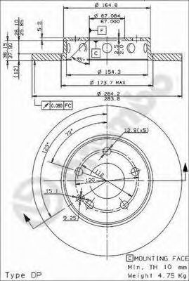 ДИСК ТОРМОЗНОЙ MERCEDES-BENZ: C-CLASS C 180/C 200 D/C 200 D/C 220 D/C 220 D/C 250 D 93-00 08475041