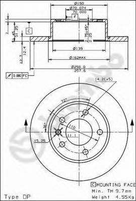   OPEL OMEGA A 1.8-2.3 86-94   . 08.4926.10 Brembo
