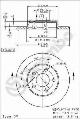 ДИСК ТОРМОЗНОЙ ALFA ROMEO GTV ALL MODELS (95-05) 08.5085.20