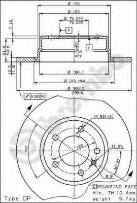 ТОРМОЗНОЙ ДИСК ЗАДНИЙ ДЛЯ BMW E32 730 / 735 86>94 08.5442.10