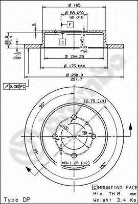   NISSAN ALMERA N15 95-00/SUNNY 90-95  D=258. 08.5443.40