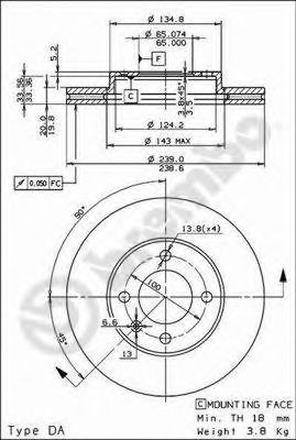   AUDI 80 73-91/GOLF 79-97/PASSAT 81-88  D=239. 09.4765.14
