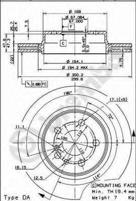 ТОРМ.ДИСК ЗАДНИЙ (ВЕНТ. С ВИНТАМИ) MERCEDES-BENZ 4 09.5716.10