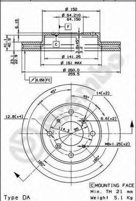   HONDA ACCORD 98-02/PRELUDE 92-00  .D=260. 09.6753.10