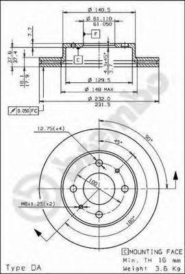 ДИСК ТОРМОЗНОЙ ПЕРЕДН NISSAN: ALMERA I 95-00, ALMERA I HATCHBACK 95-00 09.6943.10