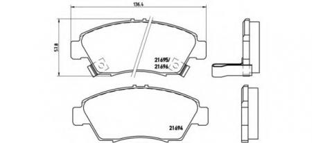 К-Т ТОРМ. КОЛОДОК FR HONDA CIVIC -05 P28023