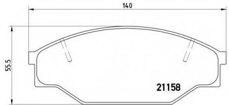 КОМПЛЕКТ ТОРМОЗНЫХ КОЛОДОК TOYOTA HIACE I BOX (H10) 1.6 (RH20-30) KW 49 02/77 - 03/83 F P 83 013