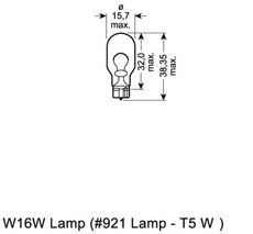 КОМПЛЕКТ ЛАМП НАКАЛИВАНИЯ БЛИСТЕР 2ШТ W16W 12V 16W 92102B