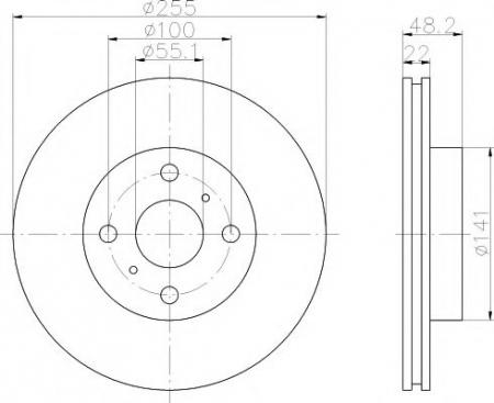 ДИСК ТОРМОЗНОЙ ПЕРЕДНИЙ ВЕНТИЛИРУЕМЫЙ MDC1016