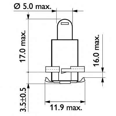   24   BAX 24V-1.2W (BAX8.5d/2) Yellow 24029CP PHILIPS