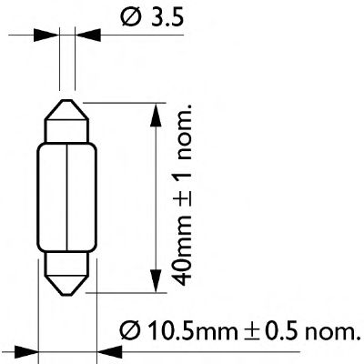     10   24V 10W SV.5 T10,5X43 13866CP PHILIPS