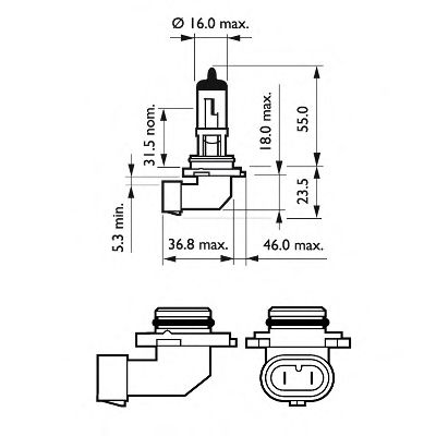   H10 12V 45W PY20D (9145) USA 9145C1