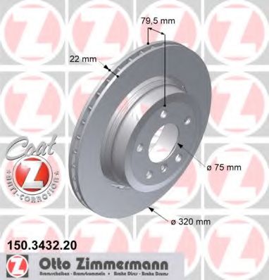   BMW E83 X3 2.0/2.5/2.0D/3.0D 04-   320X22 150.3432.20 ZIMMERMANN