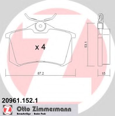 ZIMMERMANN-  VAG, PEUGEOT, RENAULT 209611521