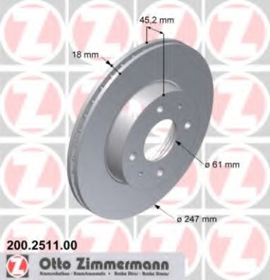 ДИСК ТОРМОЗНОЙ ПЕРЕДНИЙ NISSAN ALMERA 09/95-07/01 200.2511.00
