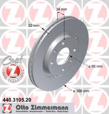   CIT BERLINGO/C2/C3/C4/C5/XSARA 1.4/1.6/2.0HDI/1.9D/1.1/1.4/1.6/1.8/2.0 96-   266X22 440.3105.20