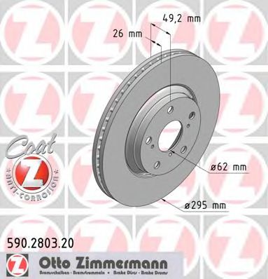   TOY AURIS/AVENSIS/COROLLA/VERSO 1.6/1.8/2.0/2.0D-4D/2.2D-4D 07-   295X26 590.2803.20