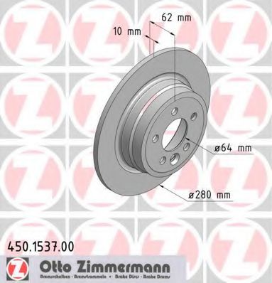 ZIMMERMANN-ДИСК ТОРМОЗНОЙ MG: MG ZT 01-, MG ZT- T 450.1537.00