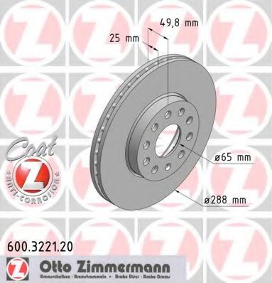   AUDI A3/VW GOLF5 03-   288X25 600.3221.20