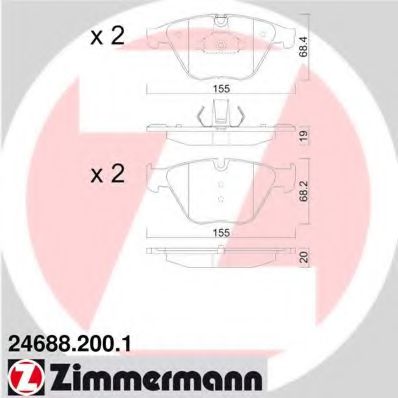 ZIMMERMANN-КОЛОДКИ ТОРМОЗНЫЕ BMW: 5 (F10) 10 - , 5 246882001