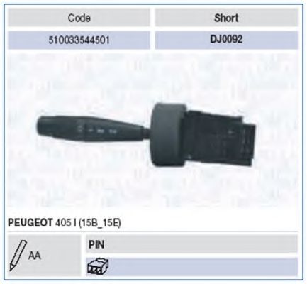    []  PEUGEOT 405 I 1 / 87-7 / 92 510033544501