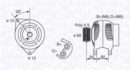  14V 75A  FIAT DUCATO 1.9TD D 3/94-4/02; 063321617010