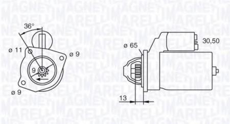  12V 1, 4 KW  ALFA ROMEO 145/146/147/155/156/166/GTV/SPIDER 1.4T/1.6T/1.8T/2.0T 6/95->; FIAT/LANCIA 063111007010