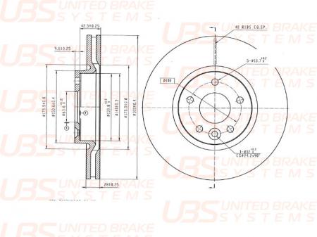 ДИСК ТОРМОЗНОЙ V | ПЕРЕД | B2101003