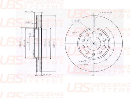 ДИСК ТОРМОЗНОЙ V | ПЕРЕД | B2102004
