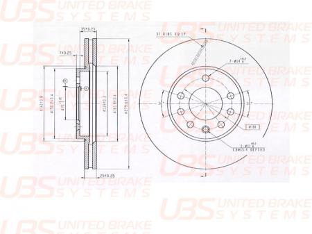 ДИСК ТОРМОЗНОЙ V | ПЕРЕД | B2104001