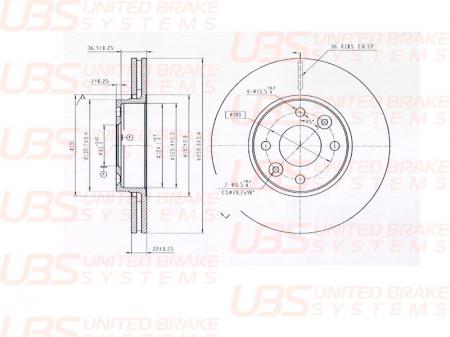 ДИСК ТОРМОЗНОЙ V | ПЕРЕД | B2105003
