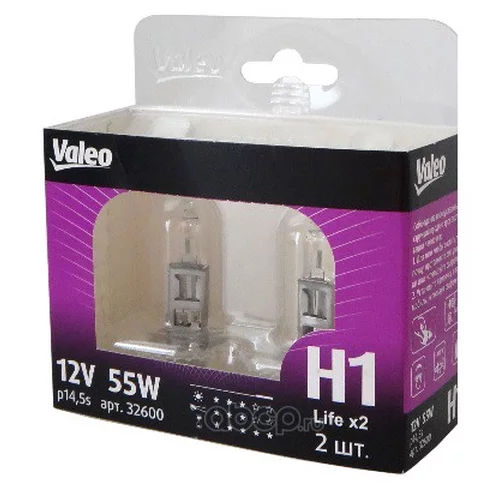 ЛАМПА 1255 H1 VALEO LIFE X2/BLISTER X2 ШТ 032600
