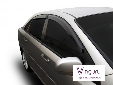 ДЕФЛЕКТОРЫ ОКОН VINGURU CHEVROLET LACETTI 2004- СЕД НАКЛАДНЫЕ СКОТЧ К-Т 4 ШТ., МАТЕРИАЛ ЛИТЬЕВОЙ ПОЛИКАРБОНАТ AFV22504
