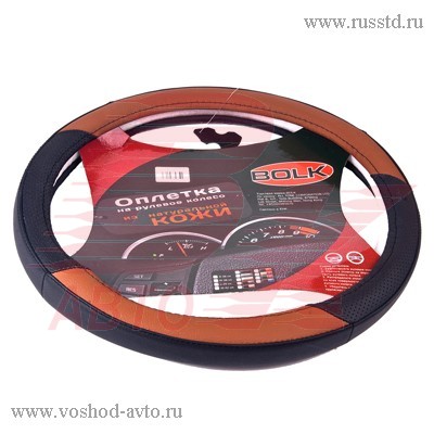 ОПЛЕТКА НА РУЛЬ M 38СМ КОЖА ЧЕРНО-FERRARI BOLK BK01304BK/FR-M BK01304BK/FR-M