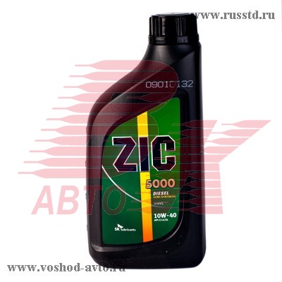 МАСЛО МОТОРНОЕ ДИЗ. ПОЛУСИНТ. ZIC 5000 10W40 CI-4SH (1Л) (12ШТ/В КОРОБКЕ) МВ 228.3, VOLVOVDS-3| MACK 133128