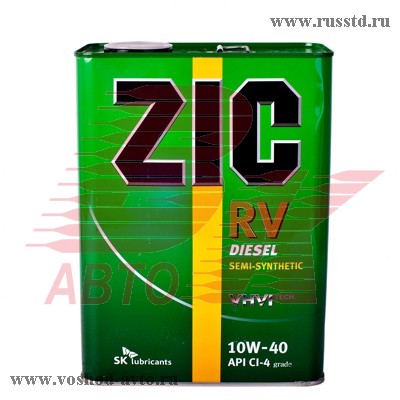 МАСЛО ZIC RV ПС  ДИЗ.С ТУРБ.10W40 CI-4SH (4Л) 163129 163129