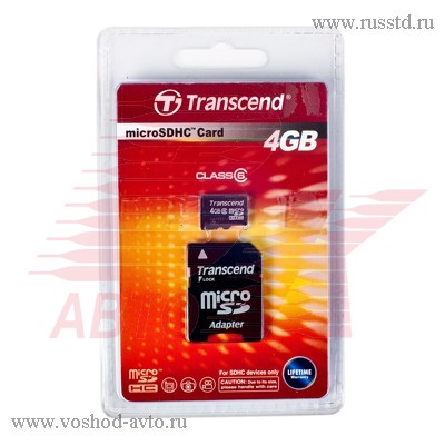   TRANSCEND, SECURE DIGITAL MICRO 4GB, SDHC, CLASS 6(4) TS4GUSDHC6