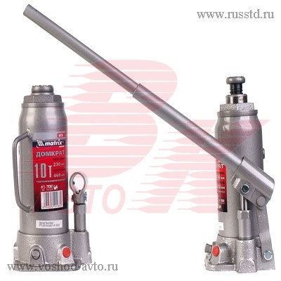 ДОМКРАТ ГИДРАВЛИЧ (10Т) MATRIX БУТЫЛОЧНЫЙ 230-460ММ 50725
