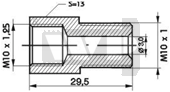 M10X1.25 / M10X1.0, L=29.5MM, S=13  WPP-137