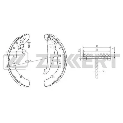 КОЛОДКИ ТОРМ. БАРАБ. ЗАД AUDI 80 90 100 77- VW CADDY I II 82- GOLF II III 84- PASSAT III IV bk4036